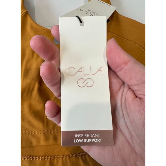 NWT Calia Inspire Scoop Neck Cropped Bra Tank Dark Gold Size XS - Picture 3 of 10